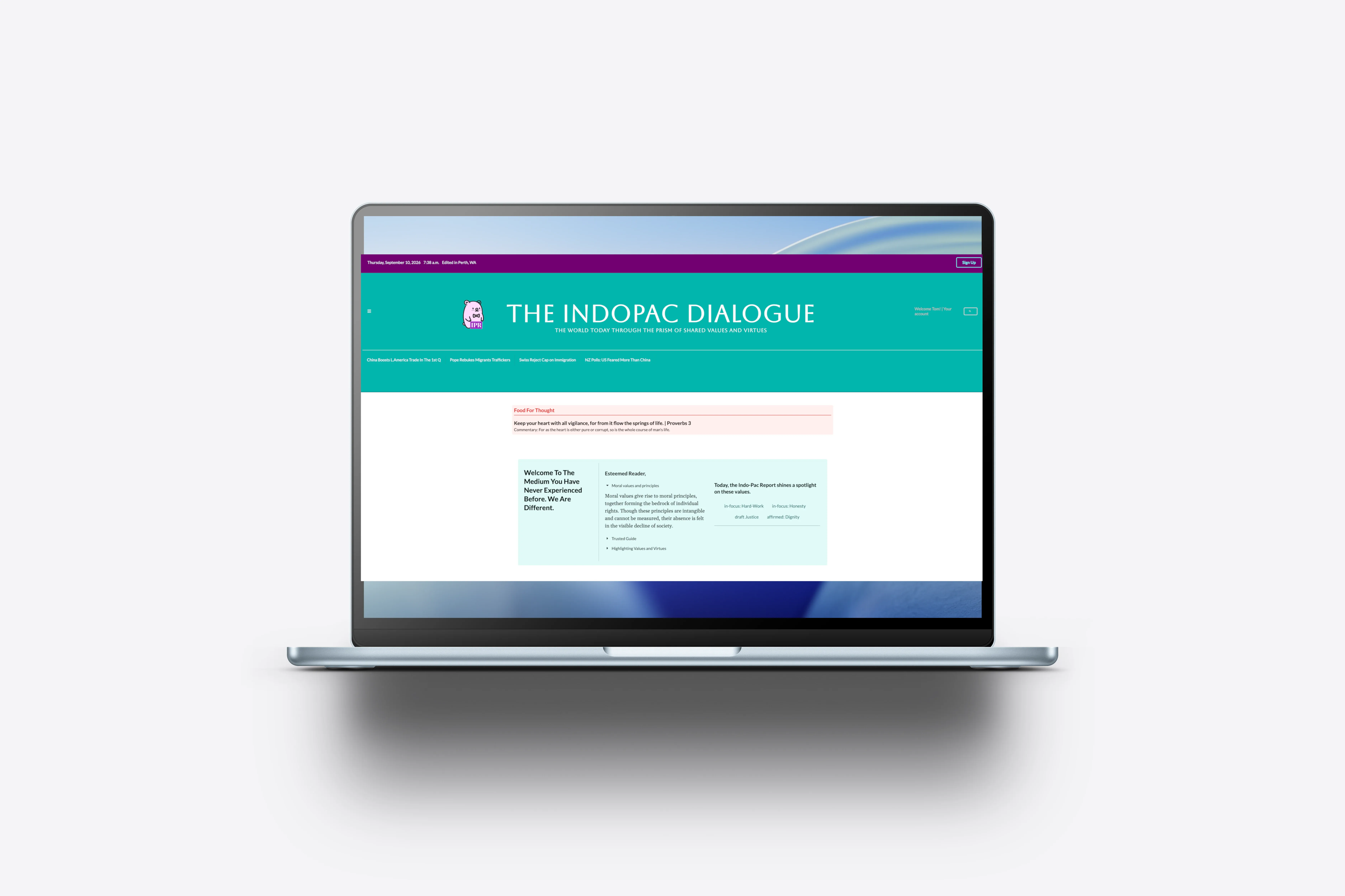 Indopac Dialogue screen